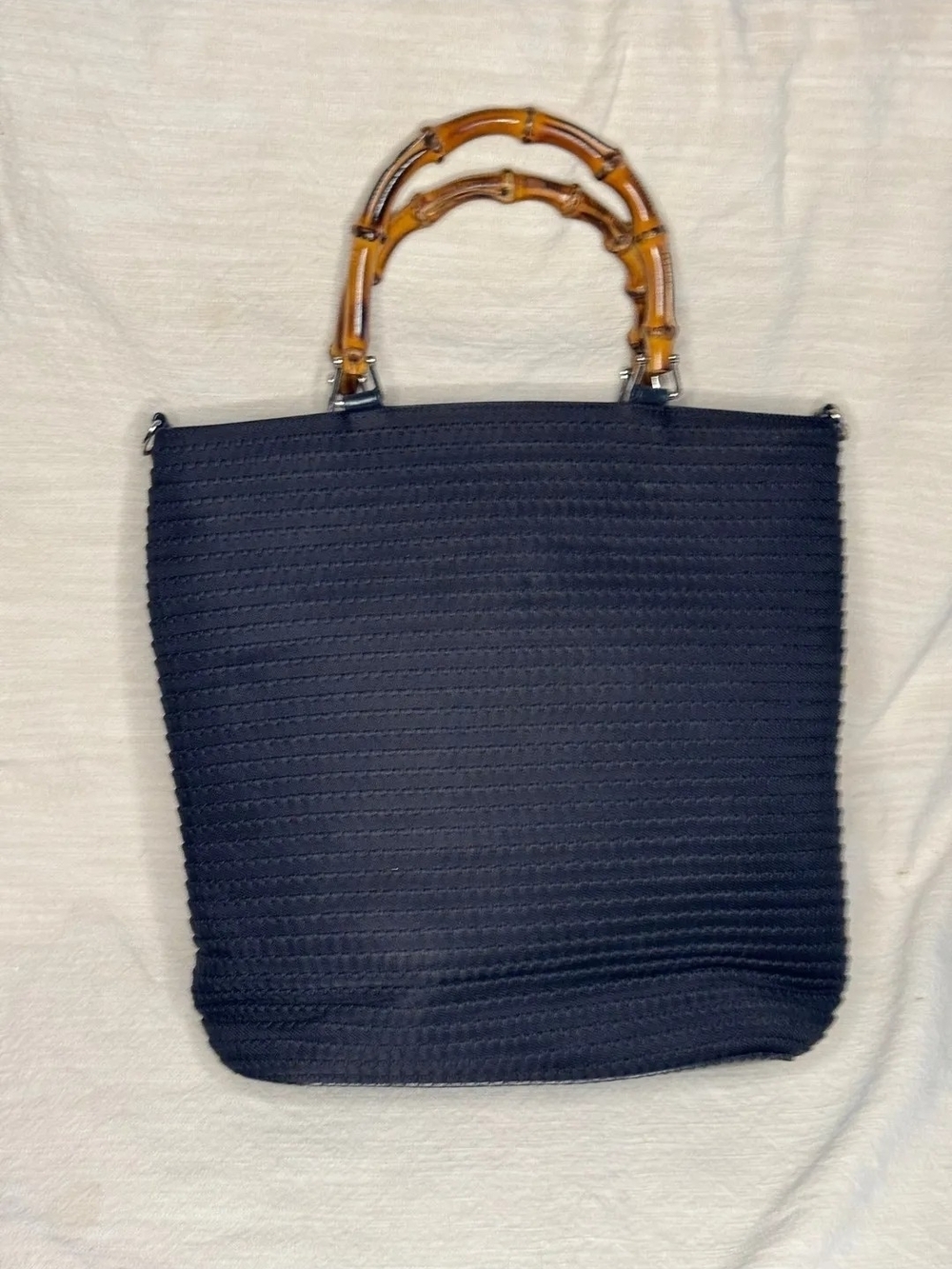 Gucci Nylon Bamboo Handle Tote With COA